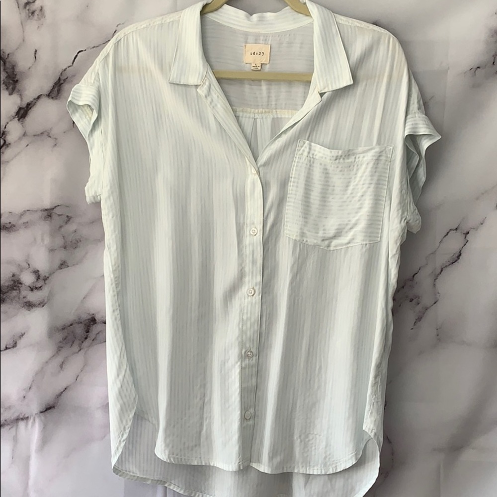 Striped Button Top